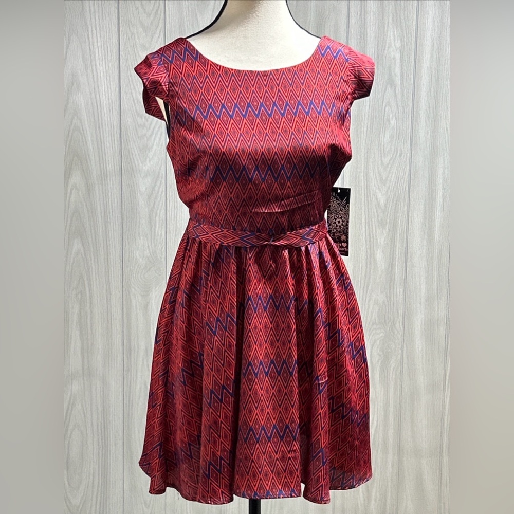 Sequin Hearts Dress Red And Blue Size 3 Juniors NWT